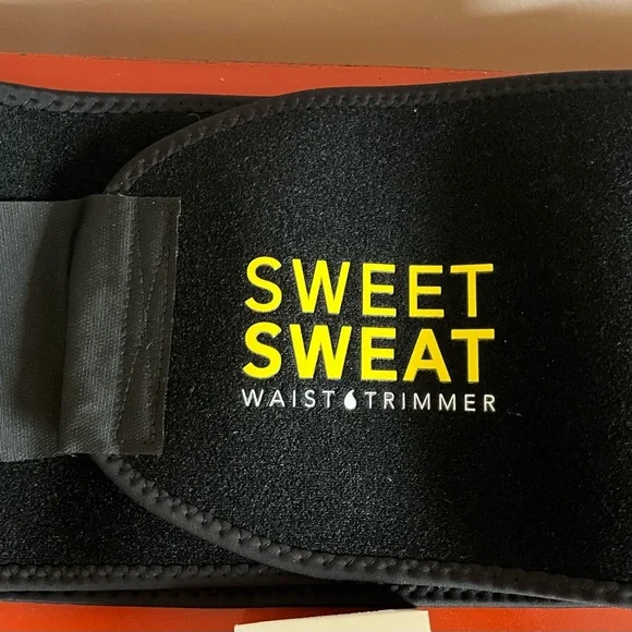 Sweet Sweat Waist Trimmer in Black/Orange Theory Heart Monitor/two tape/body NEW - Picture 5 of 16